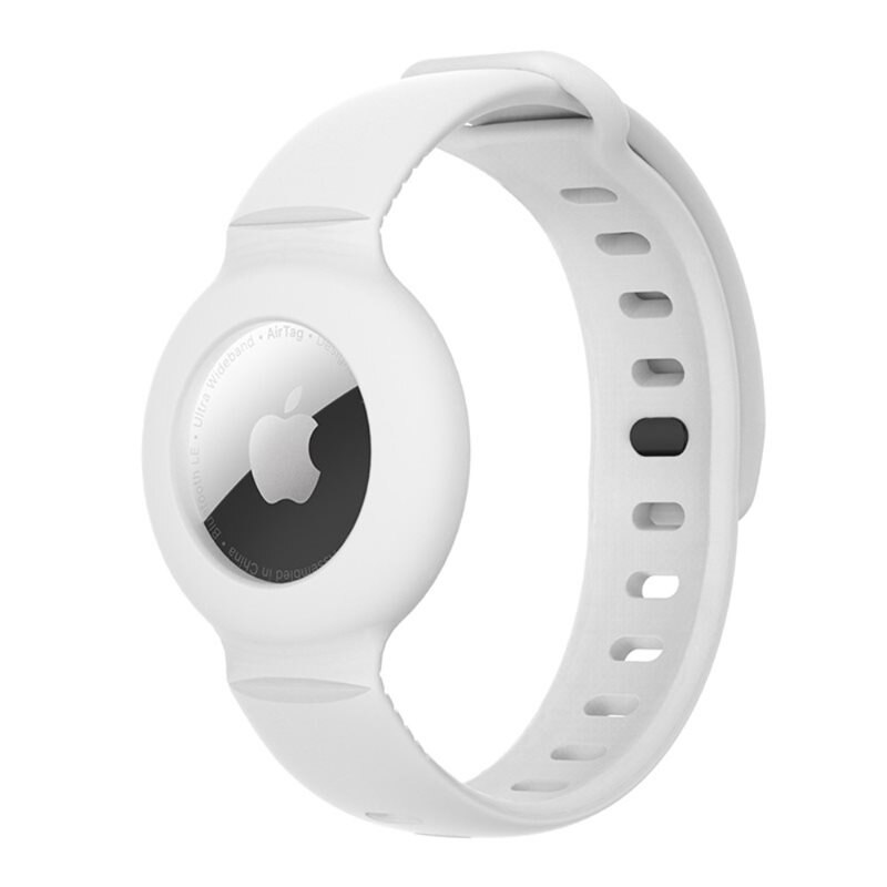 Silikonarmband Apple AirTag vit - Praktiskt armband