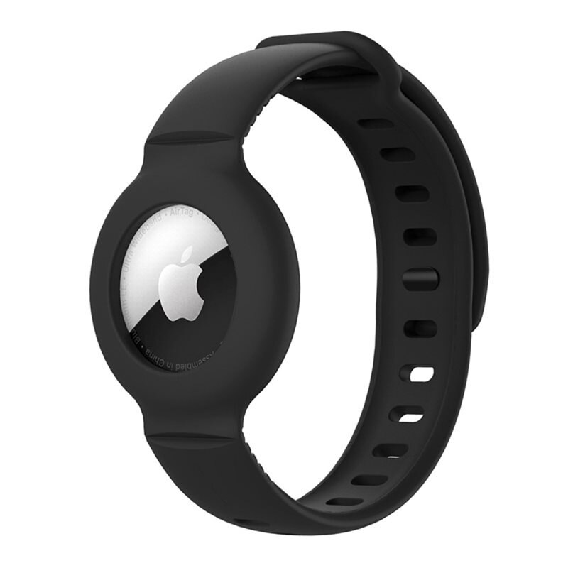 Silikonarmband Apple AirTag svart - Praktiskt armband