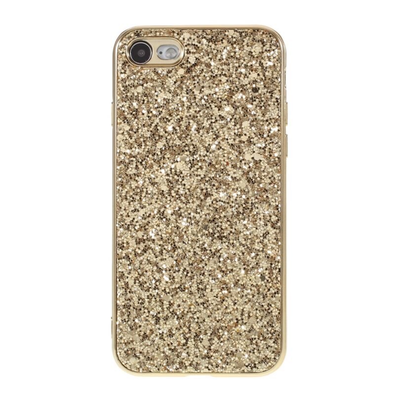 Glitterskal iPhone 8 guld - Mobilskal