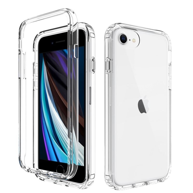 Full Cover Skal iPhone 7 Genomskinlig - Heltäckande mobilskal i två lager