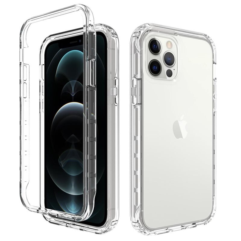 Heltäckande Skal iPhone 12/iPhone 12 Pro Genomskinlig - Heltäckande mobilskal i två lager