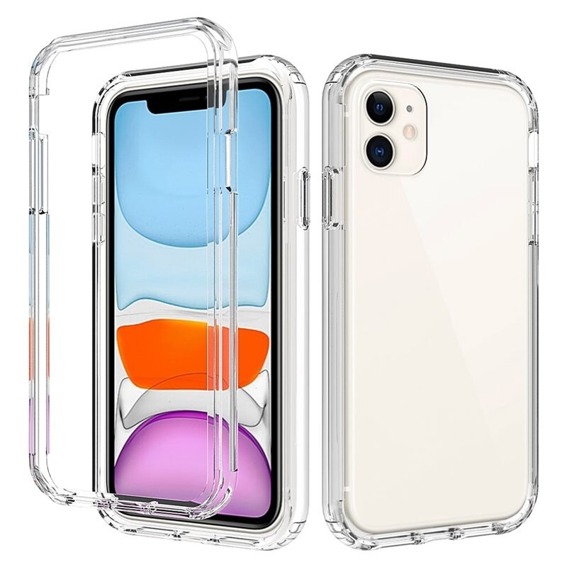 Heltäckande Skal iPhone 11 Genomskinlig - Heltäckande mobilskal i två lager