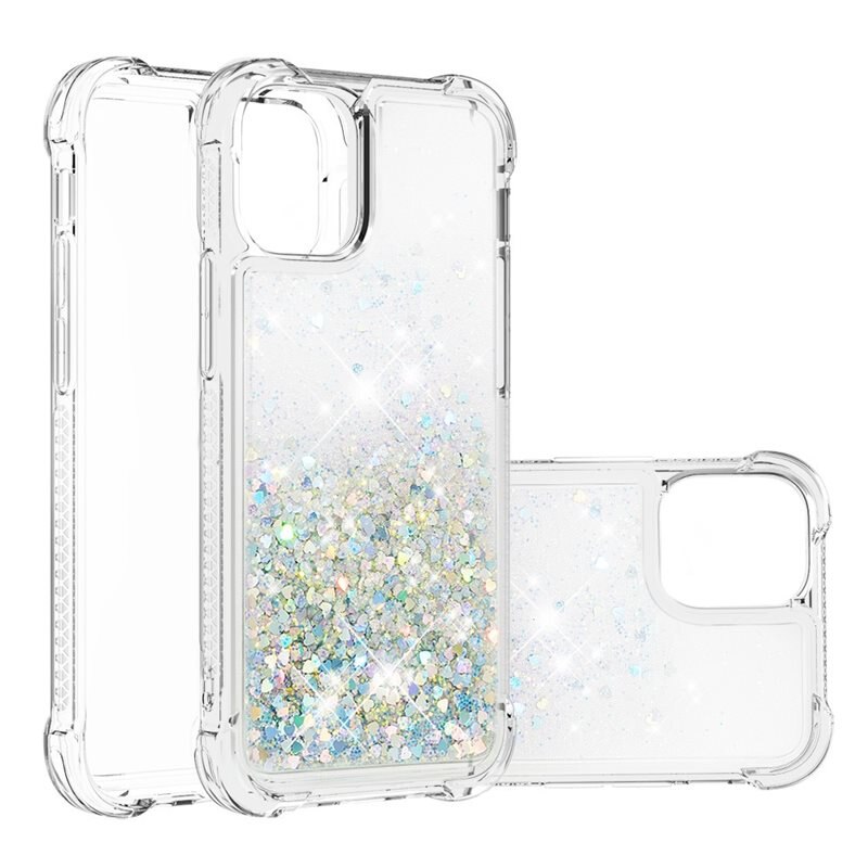 Glitter Powder TPU Skal iPhone 13 Mini silver - Glittrigt mobilskal