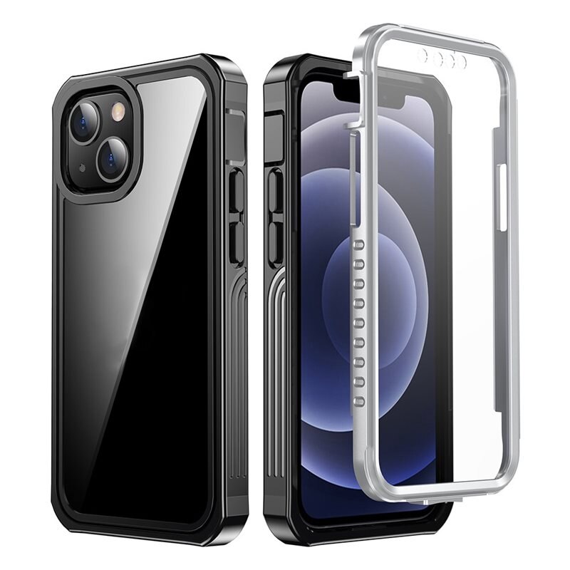 Premium Full Protection Skal iPhone 13 Svart - Heltäckande skal med härdat glas skärmskydd