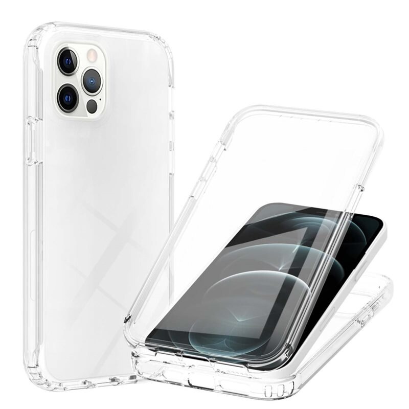 Full Protection Skal iPhone 12/iPhone 12 Pro Genomskinlig - Heltäckande skal med integrerat skärmskydd