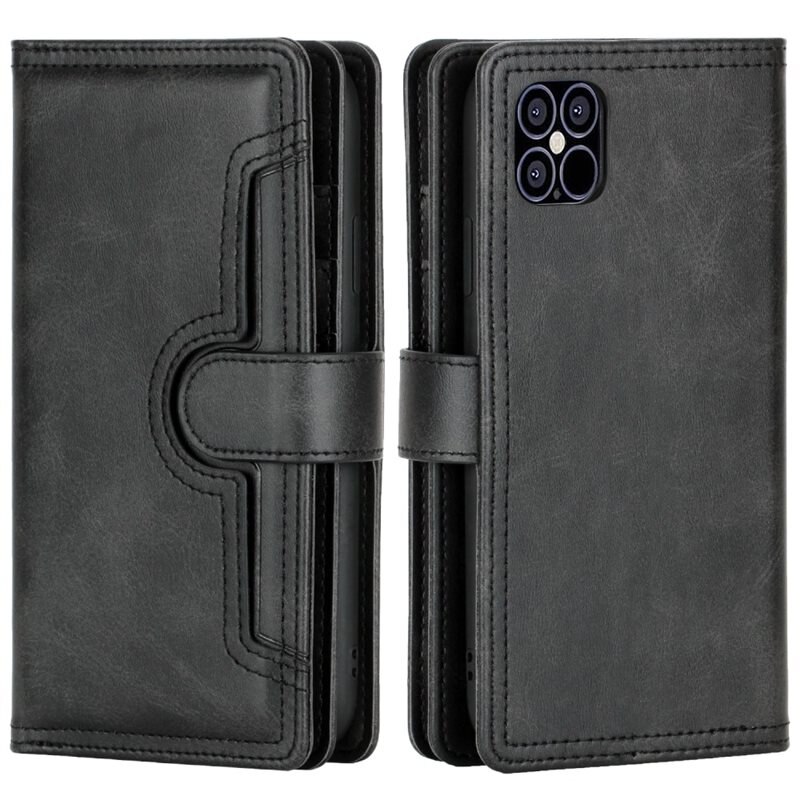 Läderplånbok Multi-slot iPhone 13 svart - Mobilfodral - Plånboksfodral - Korthållare