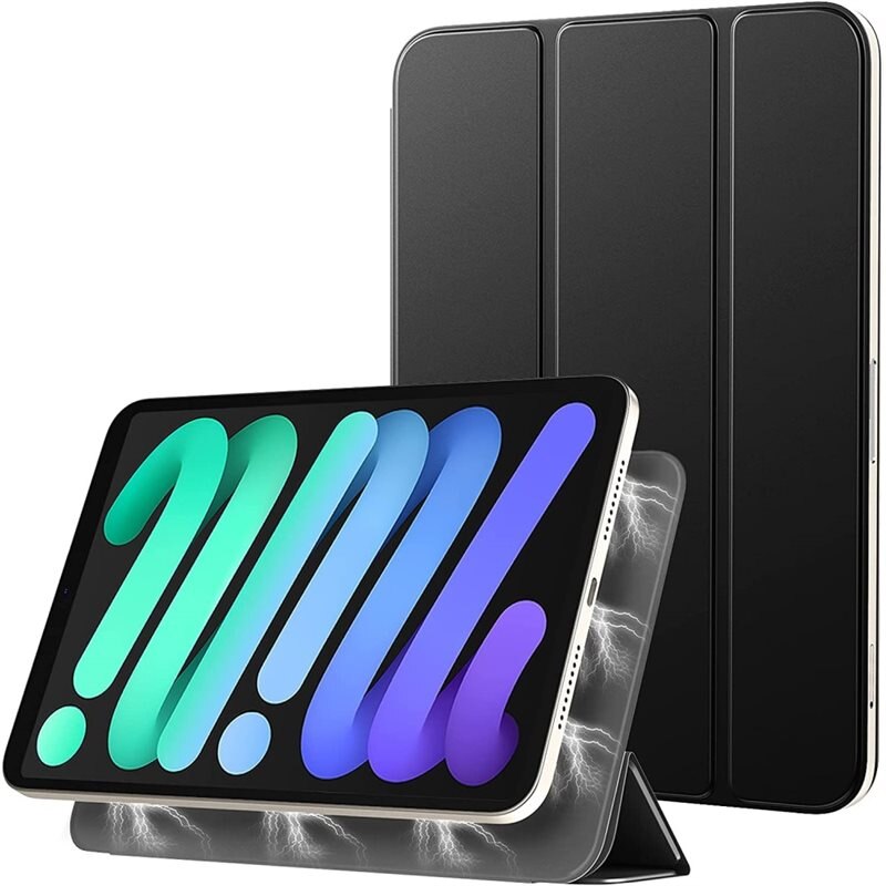 Magnetiskt Tri-Fold fodral Apple iPad Mini 7th Gen (2024) svart - Skyddande fodral med stödfunktion