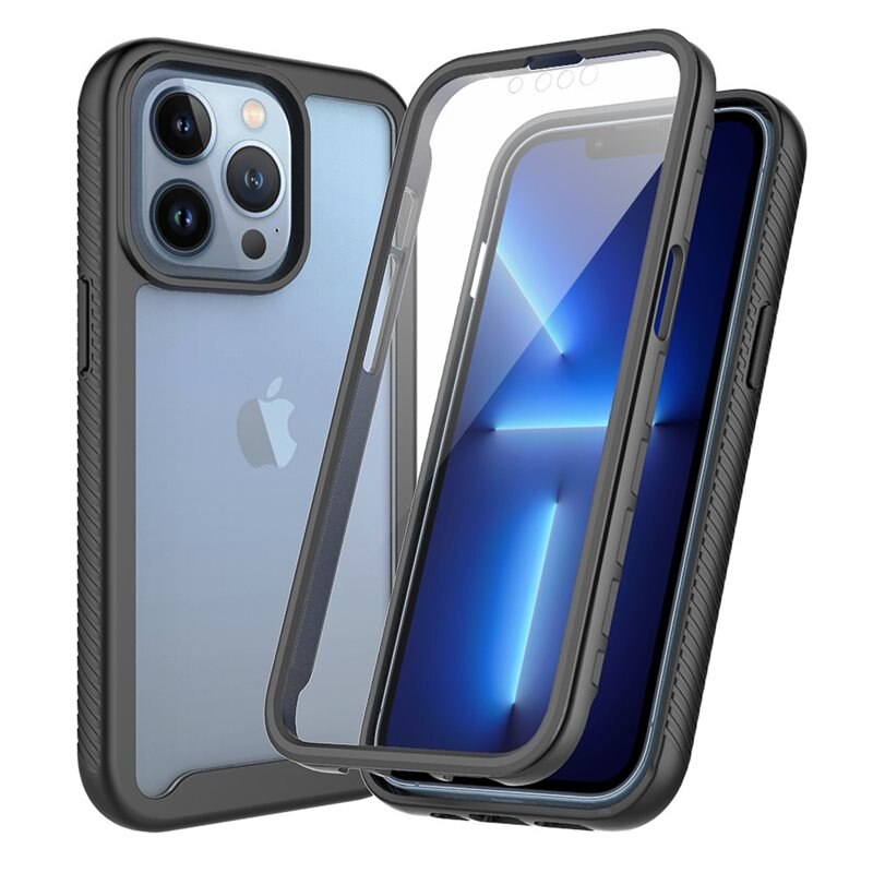 Full Protection Skal iPhone 13 Pro Max Svart - Heltäckande skal med integrerat skärmskydd