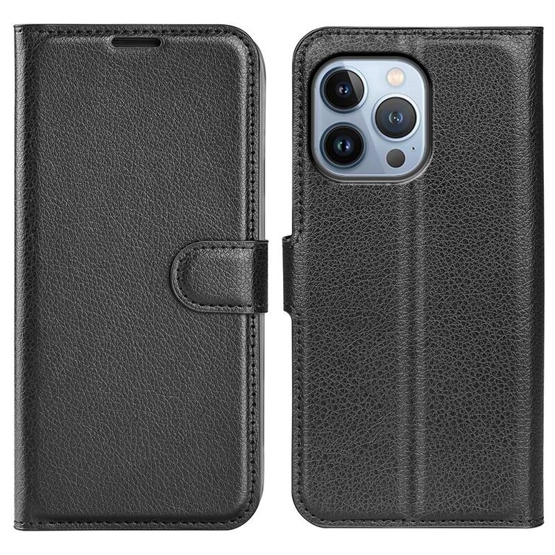 Mobilfodral iPhone 14 Pro Max Svart - Praktiskt plånboksfodral med plats för sedlar och kort