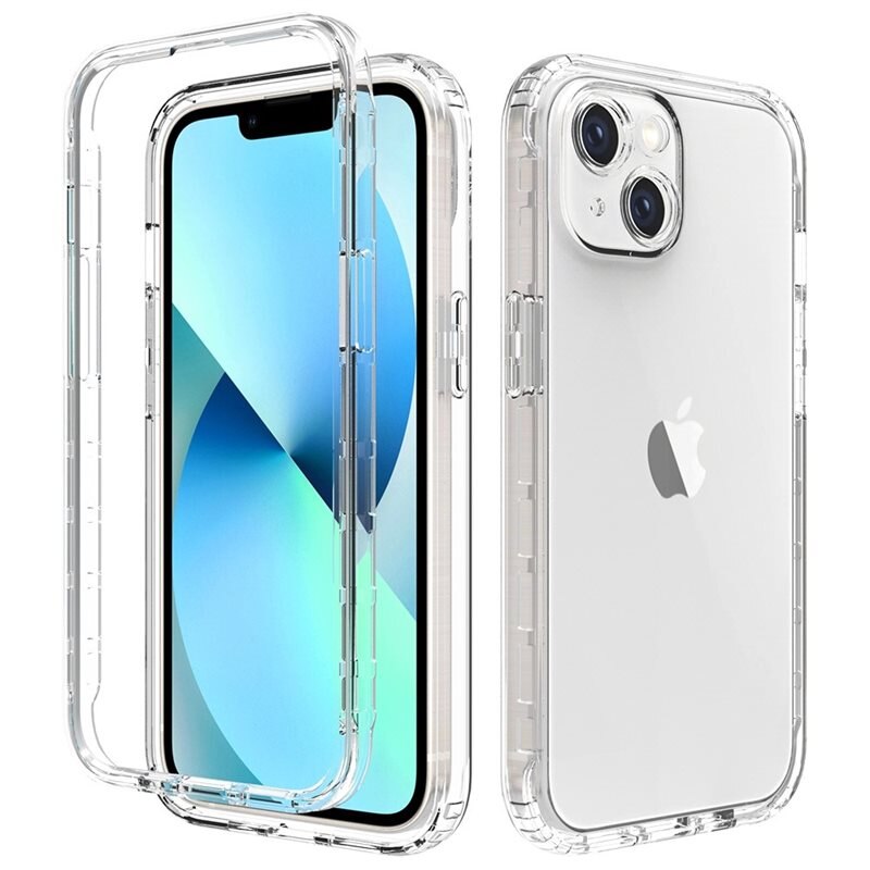 Heltäckande Skal iPhone 14 Plus Genomskinlig - Heltäckande mobilskal i två lager