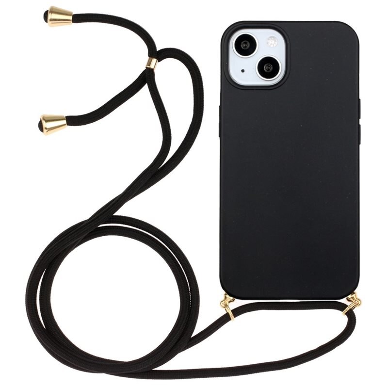 Skal Halsband iPhone 14 Svart - Mobilskal med praktisk bärrem