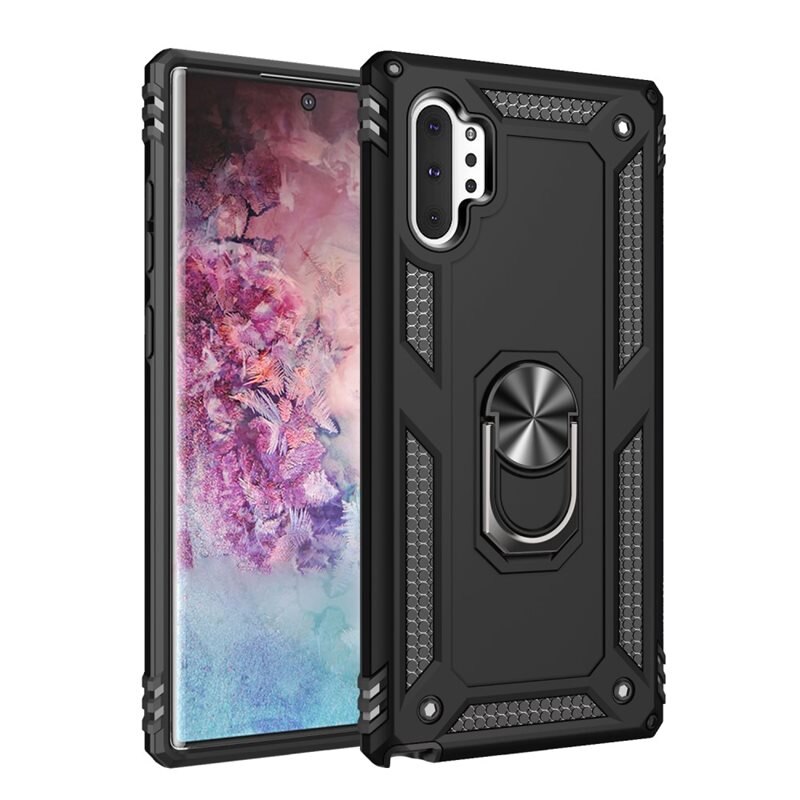 Hybridskal Tech Ring Samsung Galaxy Note 10 Plus svart - Coolt skal med greppring