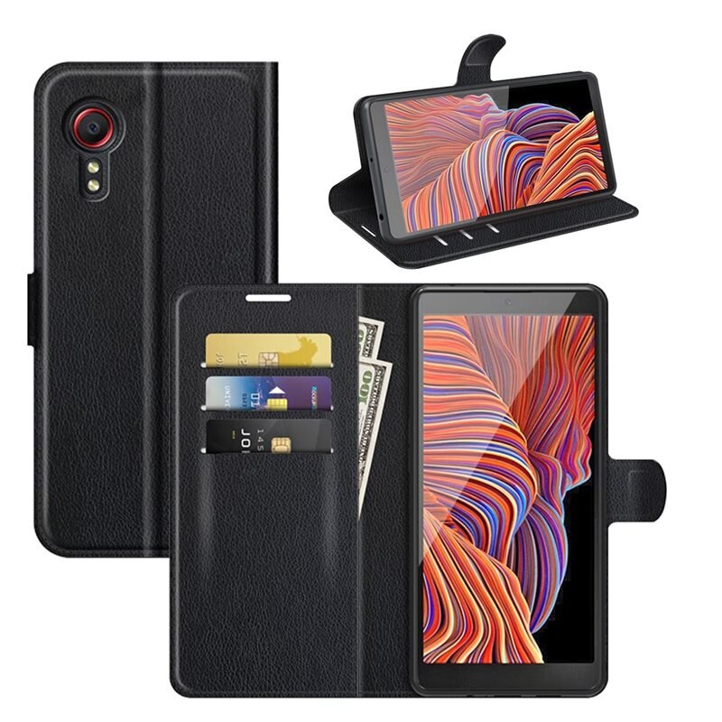 Mobilfodral Samsung Galaxy Xcover 5 Svart - Praktiskt plånboksfodral med plats för sedlar och kort