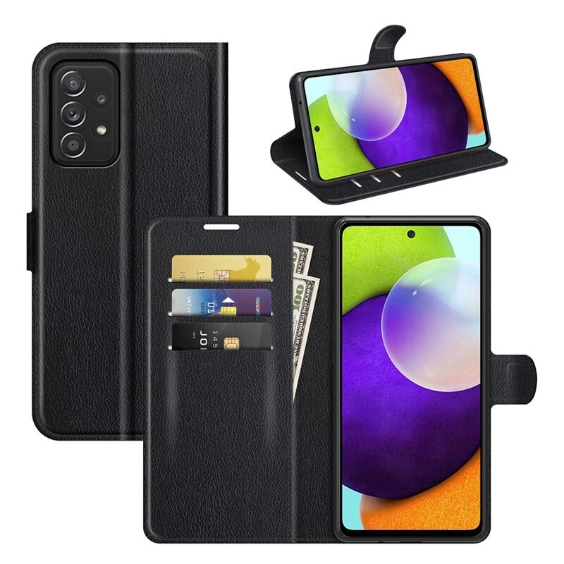 Mobilfodral Samsung Galaxy A52 5G Svart - Praktiskt plånboksfodral med plats för sedlar och kort