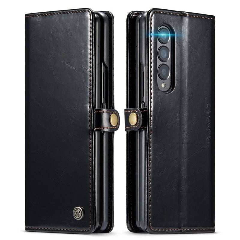 CaseMe Läderfodral Samsung Galaxy Z Fold 3 svart