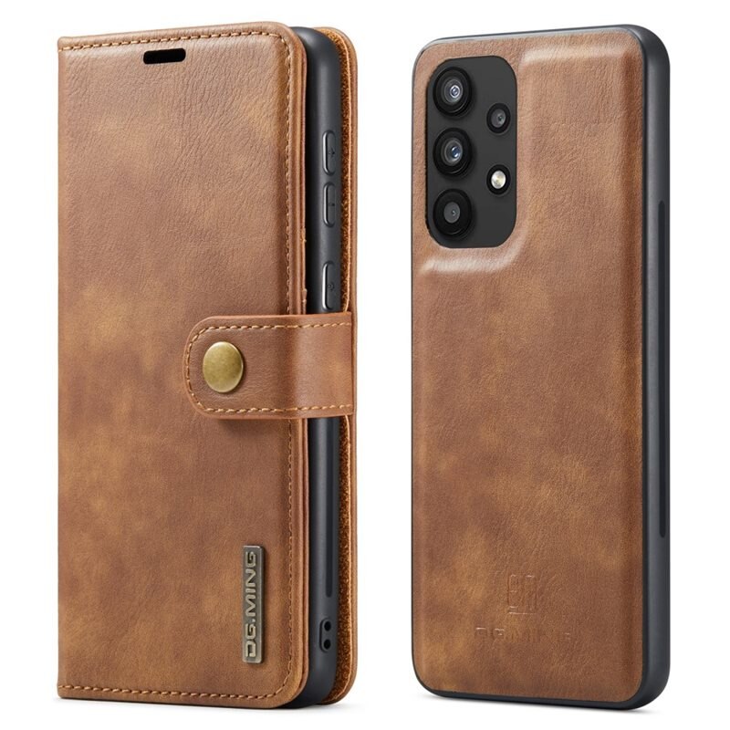 DG.MING magnetfodral Samsung Galaxy A33 Brun - Stilrent läderfodral med avtagbart magnetiskt skal