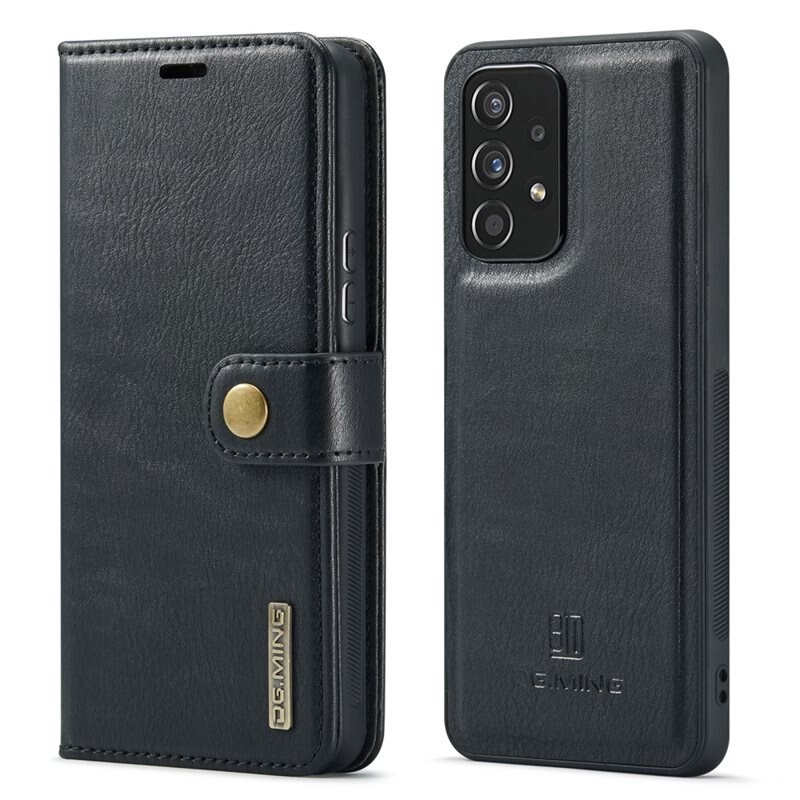 DG.MING magnetfodral Samsung Galaxy A53 Svart - Stilrent läderfodral med avtagbart magnetiskt skal
