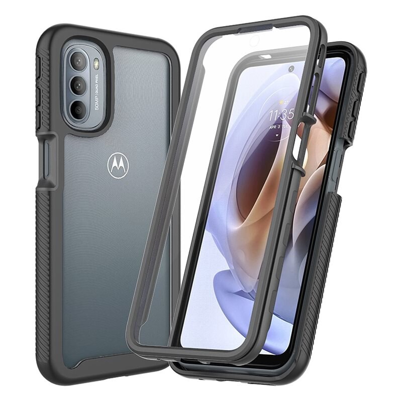 Full Protection Skal Motorola Moto G31/Moto G41 Svart - Heltäckande skal med integrerat skärmskydd
