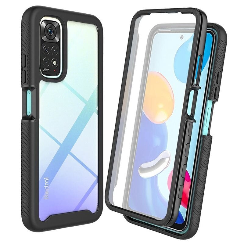 Full Protection Skal Xiaomi Redmi Note 11 Svart - Heltäckande skal med integrerat skärmskydd