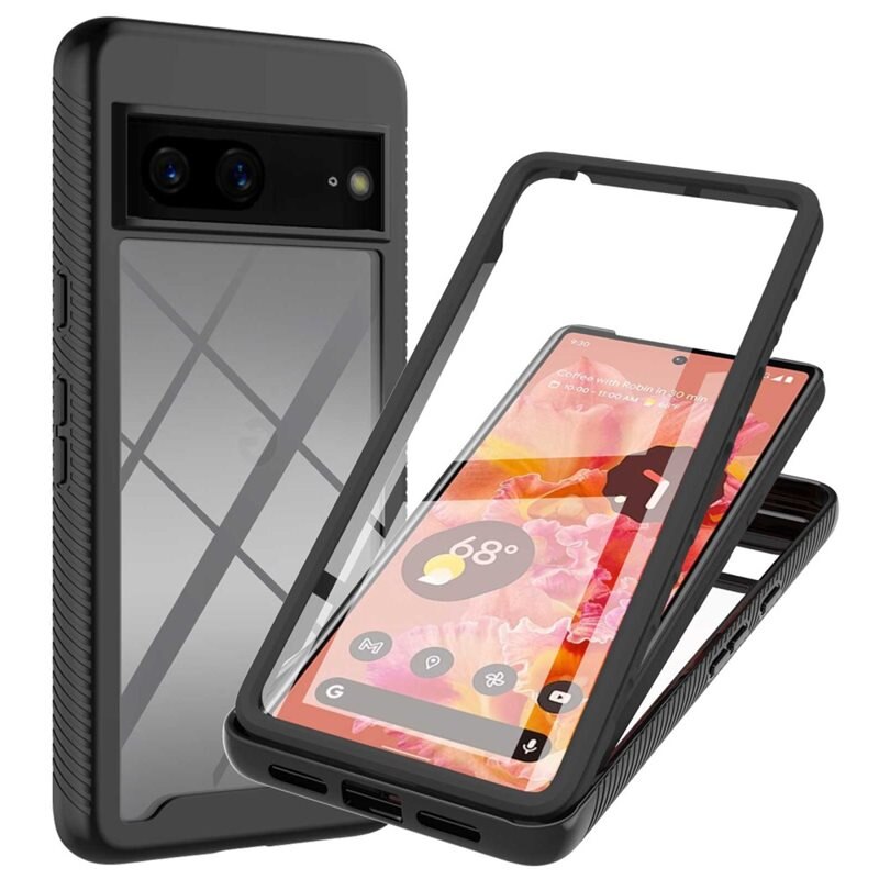 Full Protection Skal Google Pixel 7 Svart - Heltäckande skal med integrerat skärmskydd