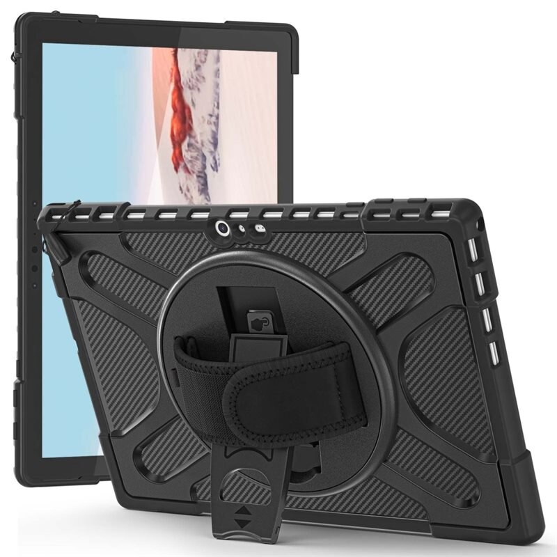 Stöttåligt Hybridskal Microsoft Surface Pro 4/5/6/7/7 Plus svart - Skyddande fodral