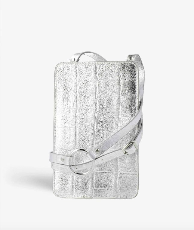 The Case Factory Smart Crossbody Väska Croco Silver