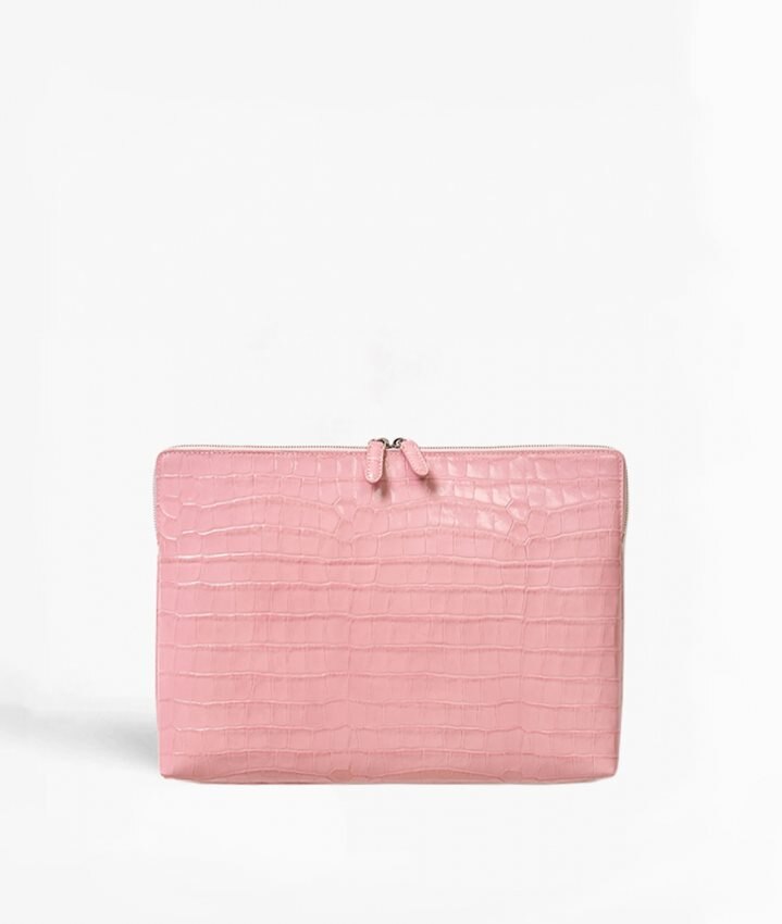 The Case Factory Datorväska 15" Croco Pink