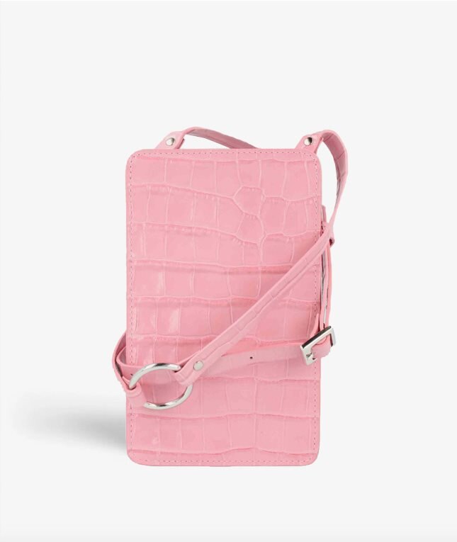 The Case Factory Smart Crossbody Väska Croco Rosa