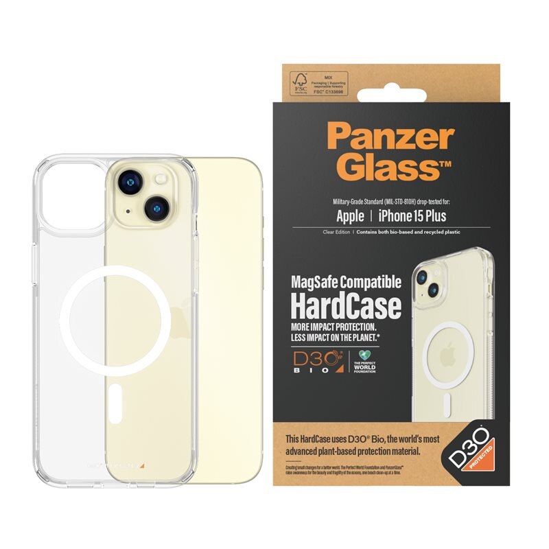 PanzerGlass iPhone 15 Plus Hardcase D3O MagSafe Transparent
