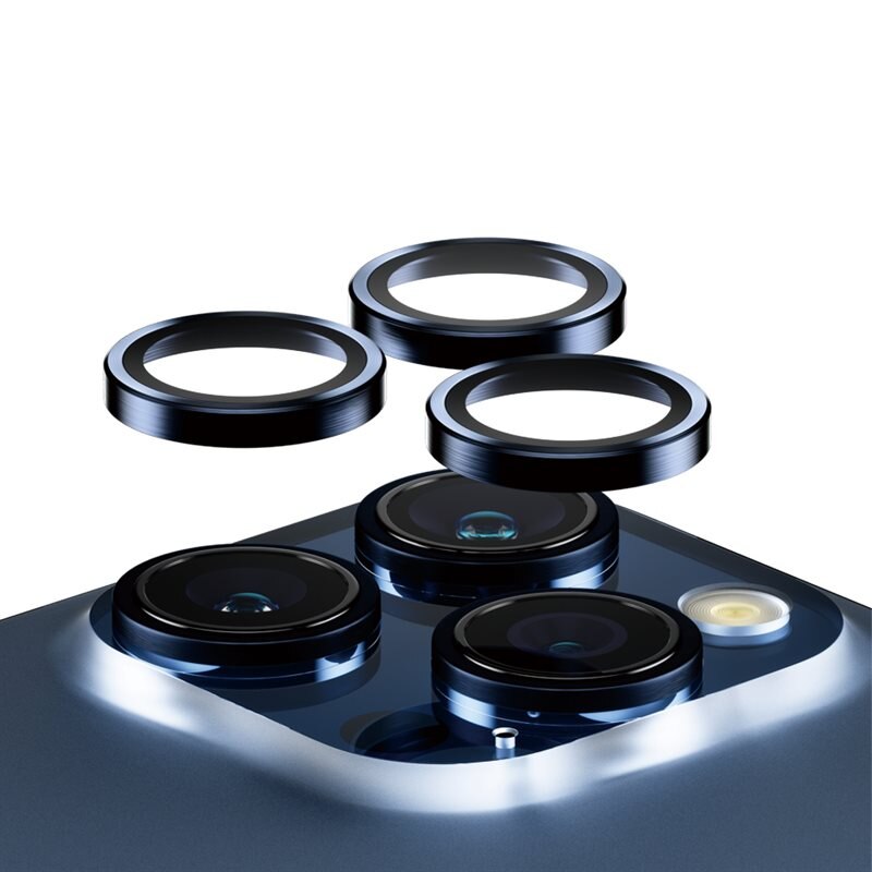PanzerGlass iPhone 15 Pro Hoops Camera Lens Protector Blå
