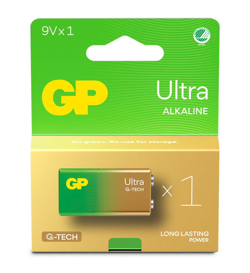 GP Batteries Ultra Alkaline 9V-batteri 1604AU/6LF22