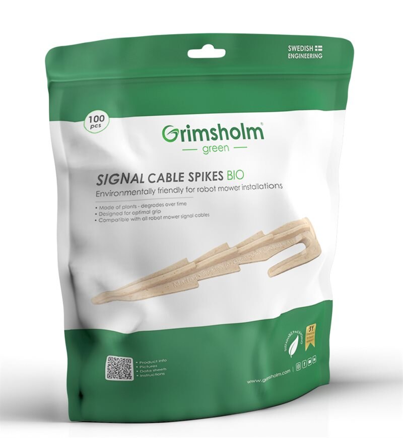 Grimsholm Bio Signalkabelspik för robotgräsklippare (100-Pack)