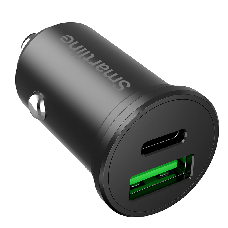 Smartline PD Dual Billaddare USB-C + USB-A 45W 12V-24V svart