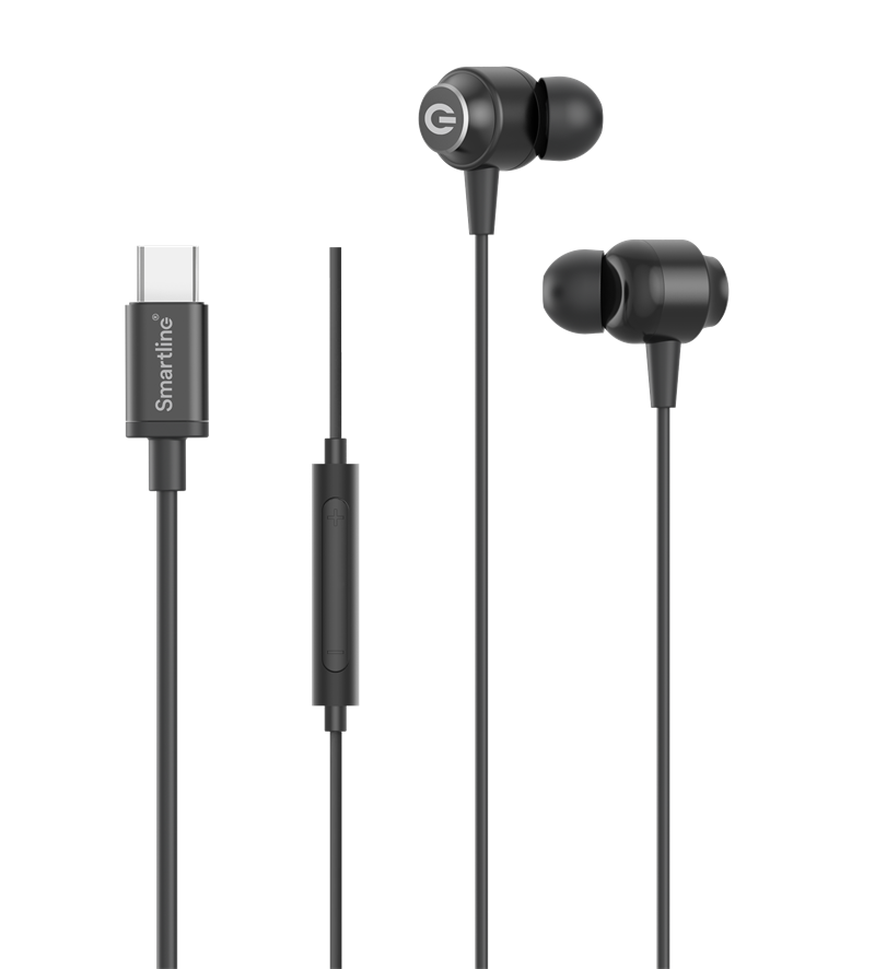 Smartline Trådbundna Hörlurar USB-C svart