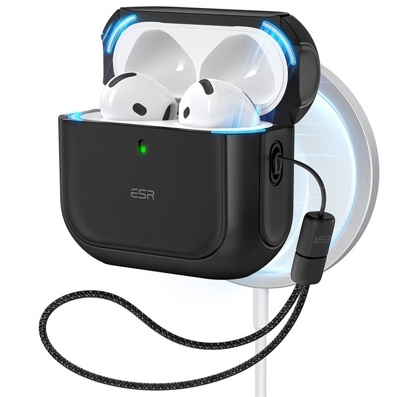ESR Orbit HaloLock Magsafe Skal Apple AirPods 4 Black - Skal med MagSafe