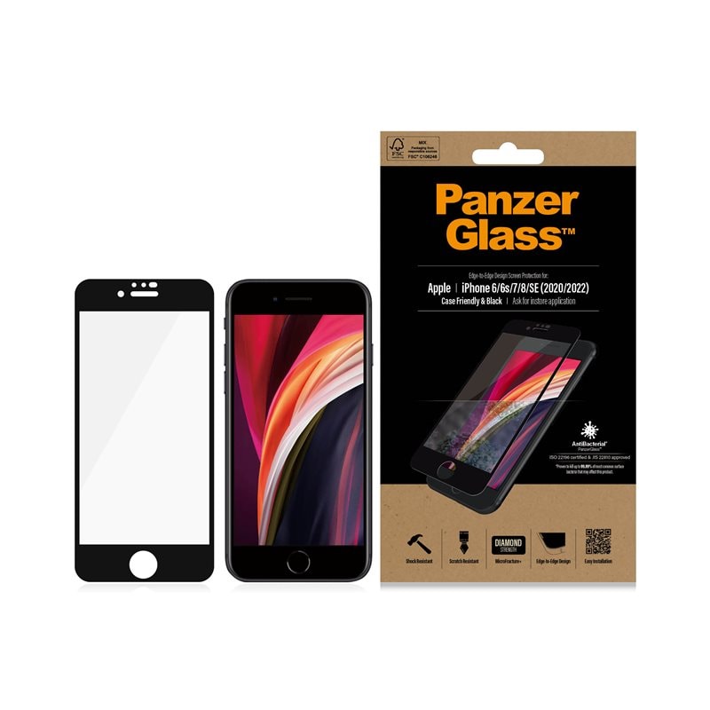 PanzerGlass iPhone SE (2020) Screen Protector Edge-to-Edge