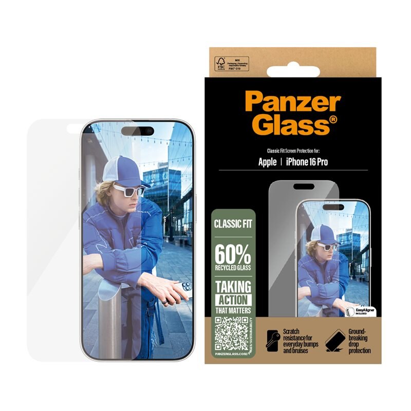 PanzerGlass iPhone 16e Screen Protector (with EasyAligner) Classic Fit
