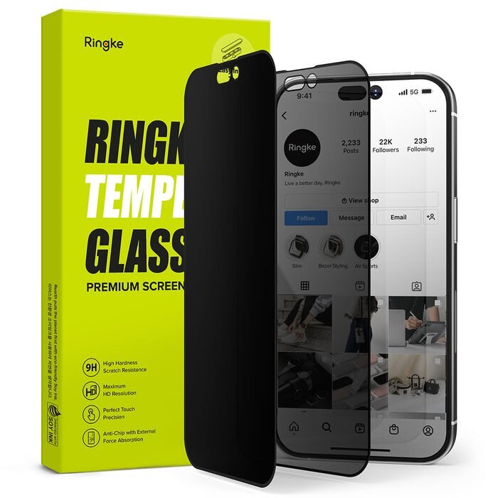 Ringke Privacy Skärmskydd Glass iPhone 14 Pro - Skärmskydd med sekretessfilter - Skydda din integritet