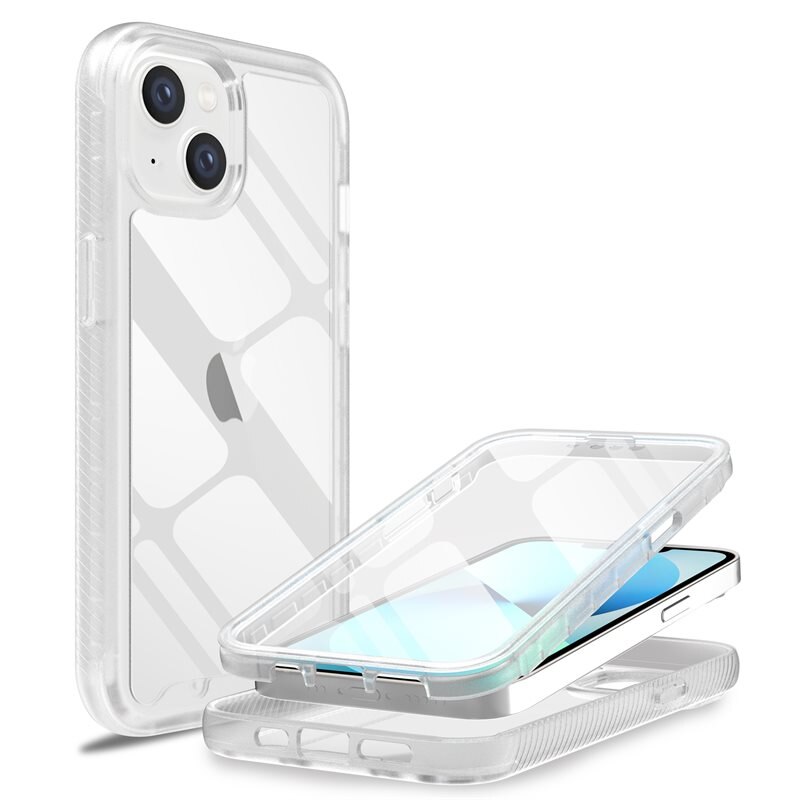 Mobique Full Protection Skal iPhone 14 Genomskinlig - Heltäckande skal med integrerat skärmskydd