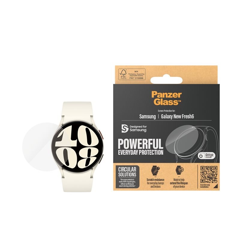 PanzerGlass Samsung Galaxy Watch 6 44mm Screen Protector Ultra Wide Fit - Skärmskydd i härdat glas