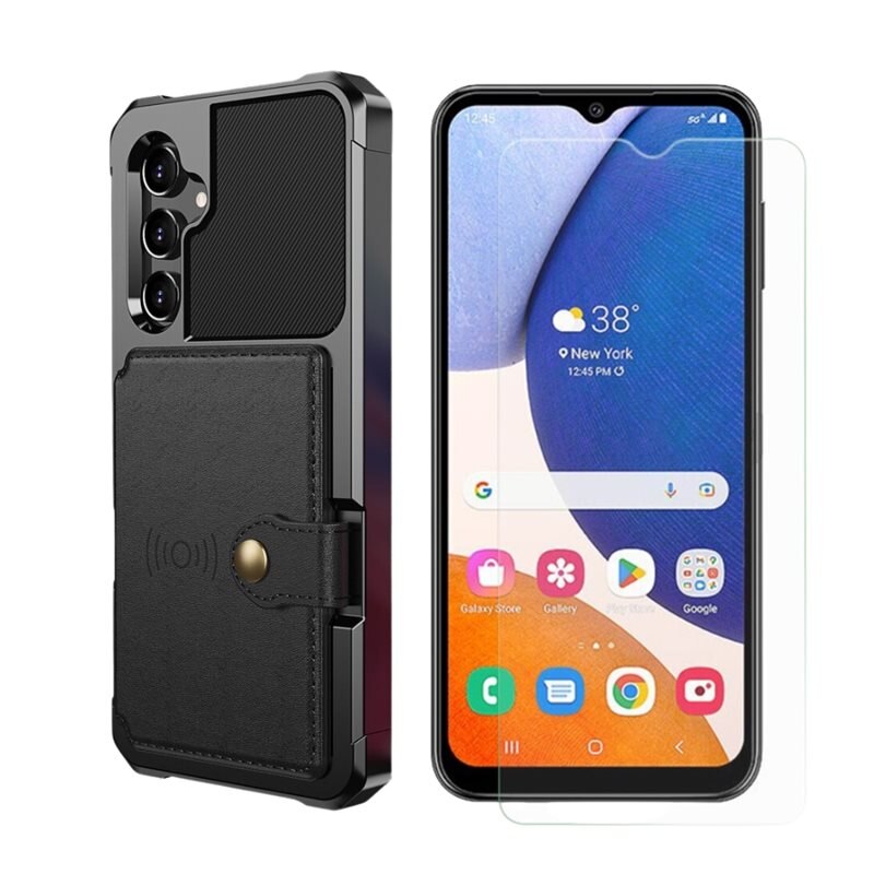 Samsung Galaxy A14 Kit med Tough Multi-slot Skal och Skärmskydd - Mobilskal med korthållare - Skydda skärmen