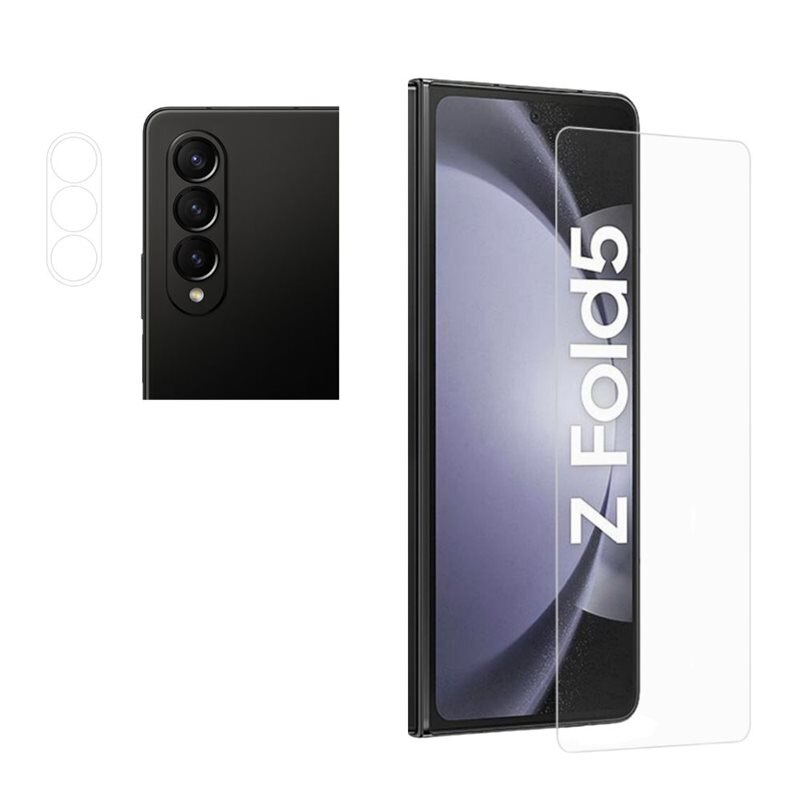 Samsung Galaxy Z Fold 5 Kameraskydd och Skärmskydd Härdat Glas - Glasskärmskydd och linsskydd bundle