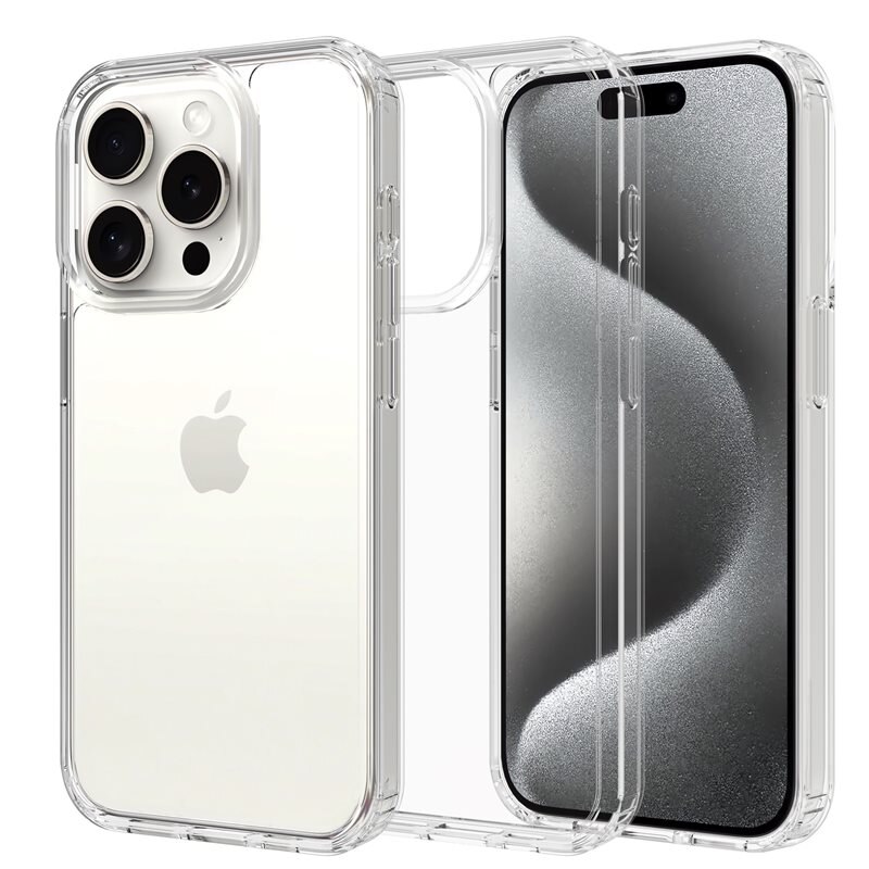 Mobique Hybridskal iPhone 15 Pro Max Genomskinlig - Stöttåligt mobilskal