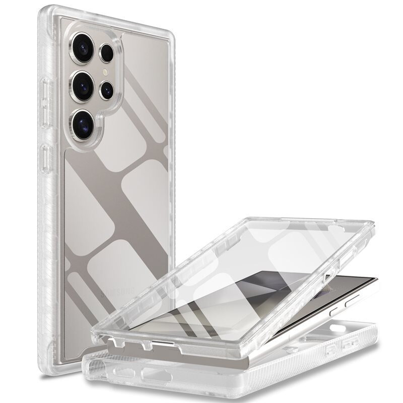 Mobique Full Protection Skal Samsung Galaxy S22 Ultra Genomskinlig - Heltäckande skal med integrerat skärmskydd