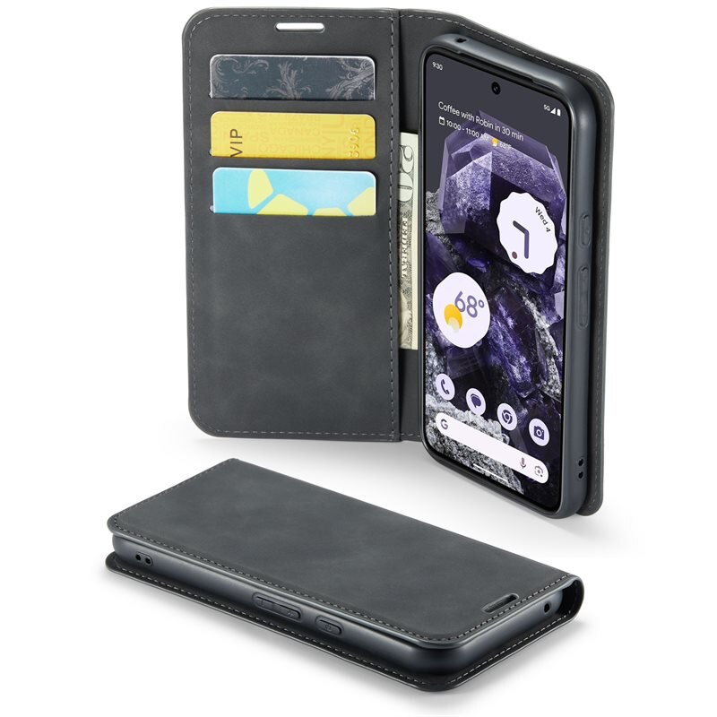 Mobique Google Pixel 8a Slim Mobilfodral Svart - Plånboksfodral i slimmad design