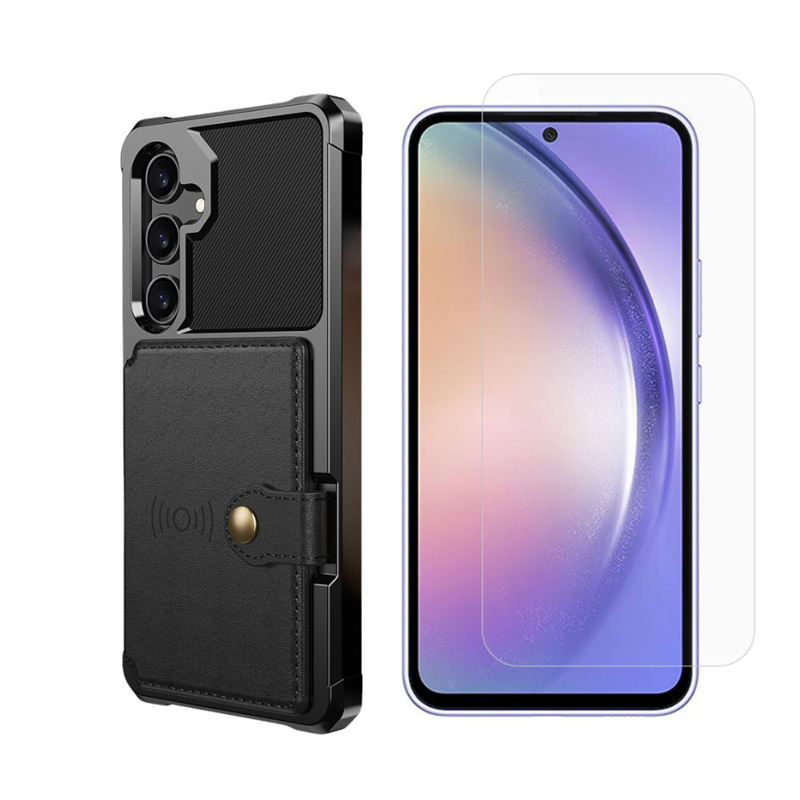 Samsung Galaxy A55 Kit med Tough Multi-slot Skal och Skärmskydd - Mobilskal med korthållare - Skydda skärmen