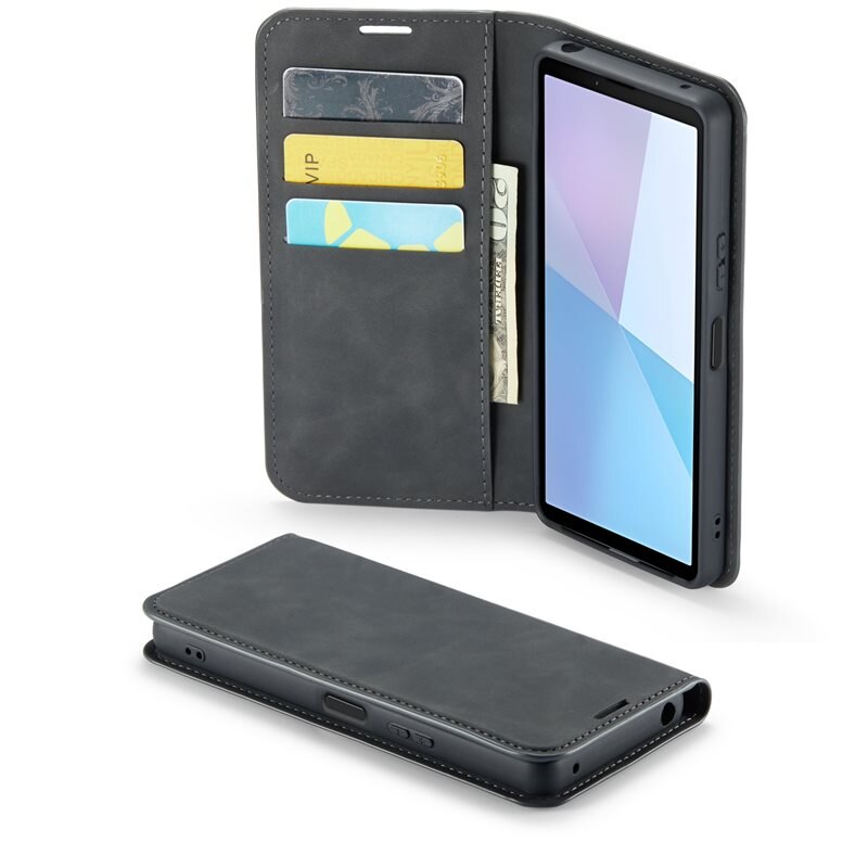 Mobique Sony Xperia 10 VI Slim Mobilfodral Svart - Plånboksfodral i slimmad design