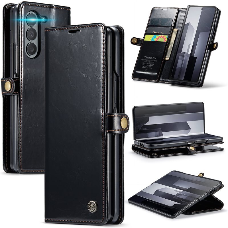 CaseMe Läderfodral Samsung Galaxy Z Fold 6 svart