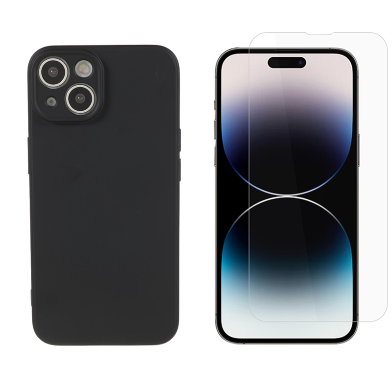 iPhone 15 Kit med TPU-skal och Skärmskydd
