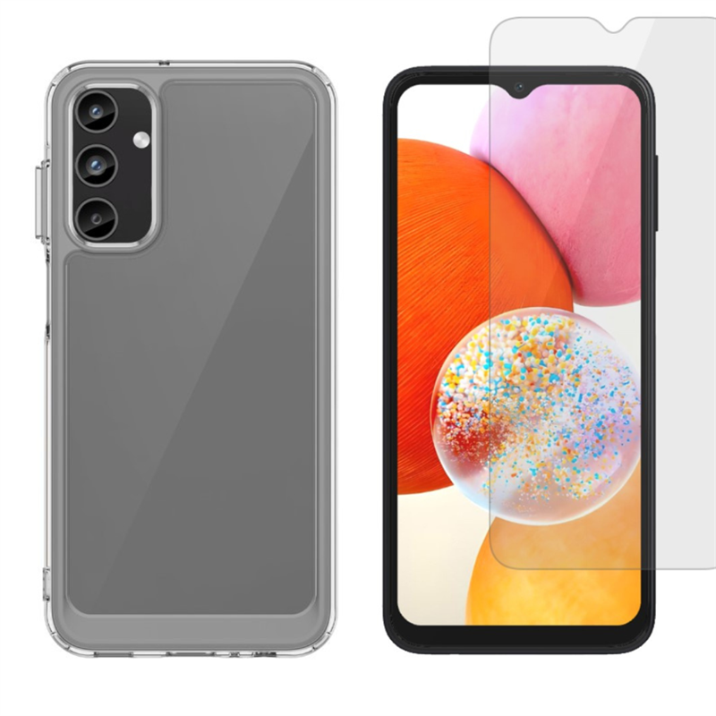 Samsung Galaxy A15 Kit med Skal och Skärmskydd - Glasskärmskydd och enkelt skal bundle